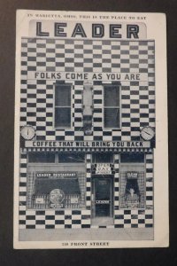 Mint USA Advertisement PostcardLeader Restaurant Marietta OH Come as You Are