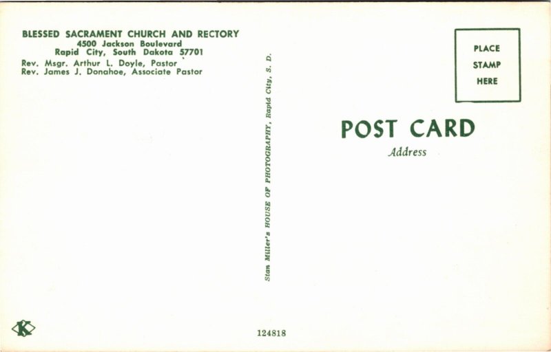 Postcard SD Rapid City Blessed Sacrament Church & Rectory Multiview 1960s V15