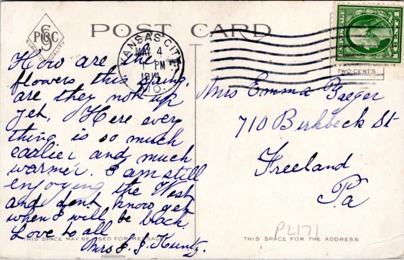 Postcard MO Kansas City - Public Library