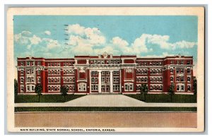 1923 Postcard Main Building State Normal School Emporia KS Standard View Card 