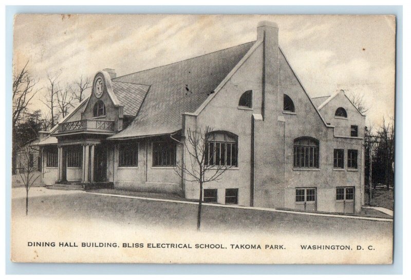 1919 Dining Hall Electrical School Takoma Park Washington D.C Antique Postcard 
