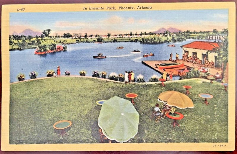 Phoenix AZ- Arizona, Encanto Park, , Vintage Postcard 