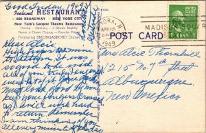 Linen Postcard Interior Iceland Restaurant Theatre in New York City~4275