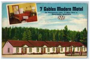 c1940 Gables Modern Motel Georgetown Lake Anaconda Montana MT Vintage Postcard
