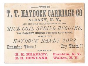 Victorian Trade Card T T Haydock Carriage Co Buggies Albany NY Girl Boy Dog