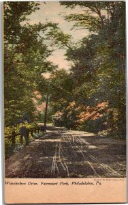 Wissahickon Drive, Fairmount Park Philadelphia PA UDB Vintage Postcard S06