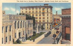 BECKLEY, WV West Virginia  RALEIGH COUNTY BANK & Courthouse COURT HOUSE Postcard