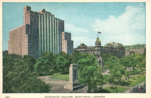 Vintage Postcard 1920's Dominion Square Buildings Montreal Canada CA
