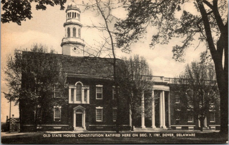 Vtg 1940s Old State House Dover Delaware DE Mayrose Co Unused Postcard