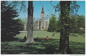 Students relaxing on the lovely campus of University of Western Ontario,  Can...