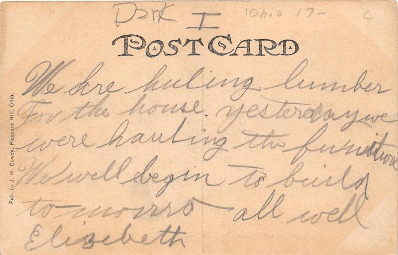 F12/ Pitsburg Ohio Postcard c1910 North Jefferson St Homes Darke Co