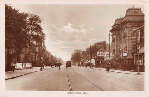 Hull England Spring Bank Street Scene Real Photo Antique Postcard J79475