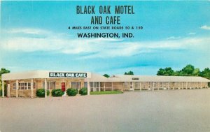 Aurora Black Oak Motel & Cafe Montgomery Alabama 1950s Postcard roadside 6860