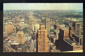 Detroit, Michigan/MI Postcard, Aerial View Of Downtown