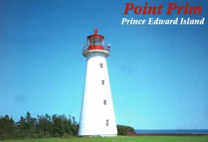 CONTINENTAL SIZE POSTCARD POINT PRIM LIGHTHOUSE AT PRINCE EDWARD ISLAND CANADA