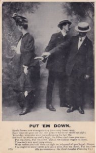 Put Em Down Upskirt Dont Striptease In Public Comic Postcard