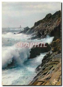 Postcard Modern Brittany in Big Sea Colors is the Pointe du Raz