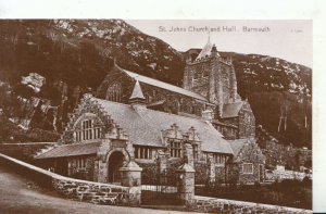 Wales Postcard - St Johns Church and Hall - Barmouth - Real Photo - Ref 19979A