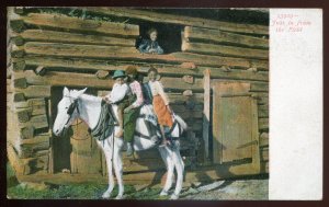 h2017 - BLACK AMERICANA Postcard 1900s From the Field. Horse Kids