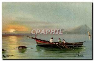 Old Postcard Fancy Barque fishermen