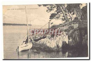 Ile St Honorat Old Postcard The debarcadere (boat)