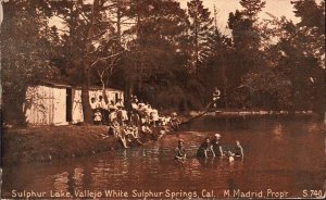 1918 Postcard Sulphur Lake Vallejo White Sulphur Blue Rock Springs CA PC6
