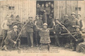 Belgium a dangerous prisoner well guard hands up World War 1914-1918