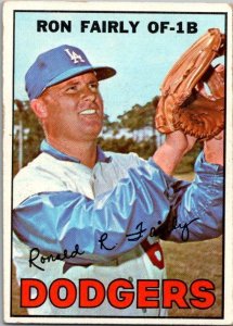 1967 Topps Baseball Card Ron Fairly Los Angeles Dodgers sk1898