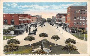 Broadway looking East Railroad station Parsons Kansas  