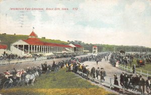 INTERSTATE FAIR GROUNDS SIOUX CITY IOWA HORSE RACE POSTCARD 1909