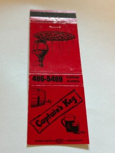 Vintage Matchbook Cover Captain's Keg Kodiak, Alaska MB187