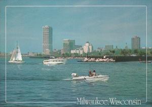 Wisconsin Milwaukee Small & Large Fishing Boats On Lake Michigan