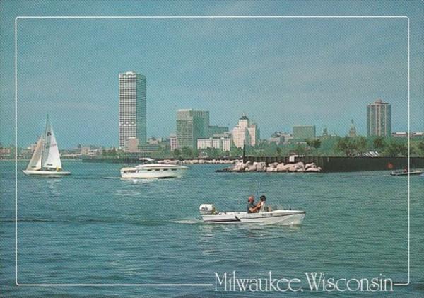 Wisconsin Milwaukee Small & Large Fishing Boats On Lake Michigan