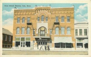 Artist impression Iola Kansas Your Grand Theater  Kropp 1920s Postcard 21-2484