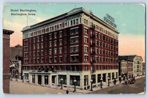 Burlington Iowa Postcard Hotel Burlington Exterior Building 1910 Vintage Antique