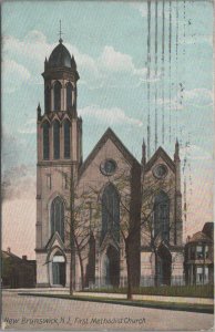 Postcard First Methodist Church New Brunswick NJ 1907