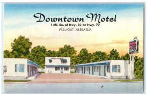 c1940's Downtown Motel Exterior Roadside Fremont Nebraska NE Unposted Postcard