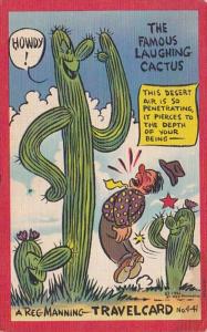 Humour Reg Manning Travel Card The Famous Laughing Cactus 1945 Curteich