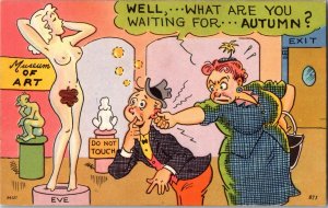 Vintage Postcard Comic Sexy Woman Nude Ji12