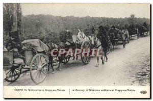 Old Postcard Moroccan Army convoy was Crepy en Valois
