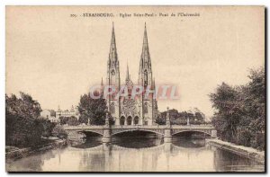 Strassburg - Strasbourg - Church of Saint Paul Bridge of & # 39Universite Old...