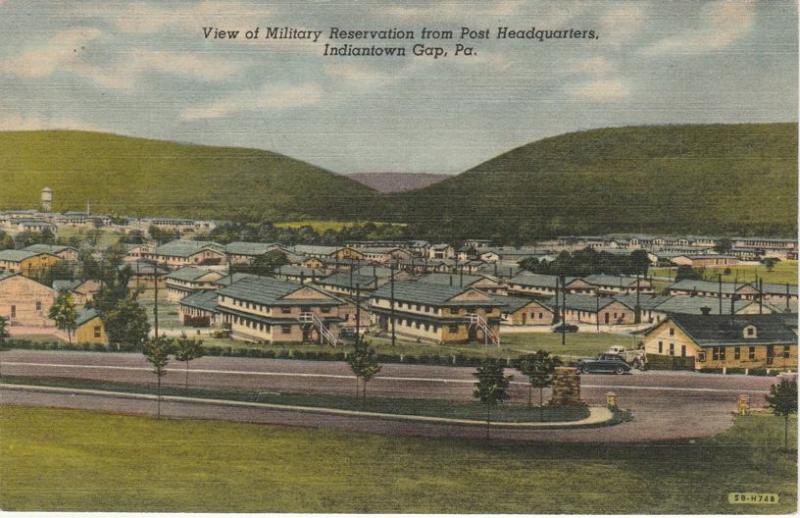 Military Reservation from Headquarteres - Indiantown Gap PA Pennsylvania - Linen