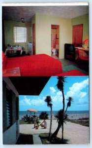 DAYTONA BEACH, Florida FL ~ Roadside BLUE MARLIN MOTEL Omer & Ann Dion  Postcard