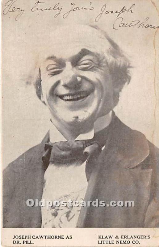 Joseph Cawthorne as Dr Pill, Signed Autographed Theater Actor / Actress Unuse...