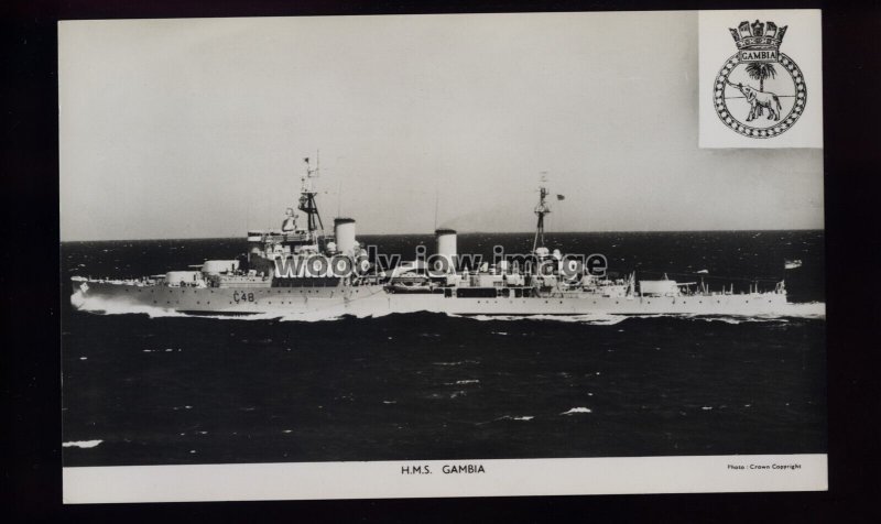 na9171 - Royal Navy Warship - HMS Gambia C48 (Cruiser) - postcard