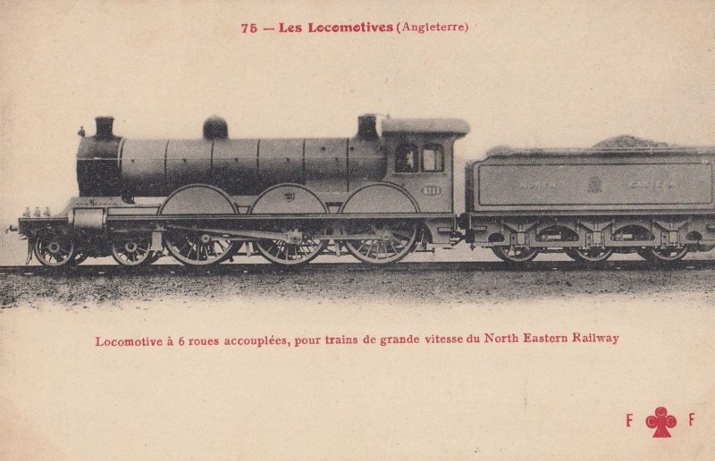 NER Les Locomotives 75 Angleterre French Old Train Postcard