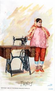 VICTORIAN TRADE CARD, SINGER SEWING MACHINE.