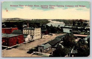 Vinton Iowa~Canning Factory~Garage~Muhl Lumber Co~Plaster Lime~Birdseye~c1910