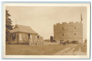 Pemaquid Beach Maine RPPC Photo Postcard Fort William Henry Exterior View c1905