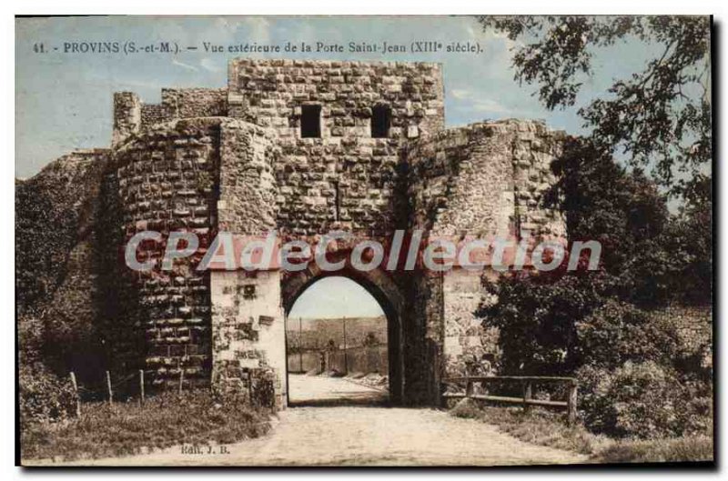 Old Postcard Provins Exterior View De La Porte Saint Jean